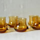 6 mugs in amber glass 1970s