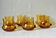 6 mugs en verre ambré 1970s