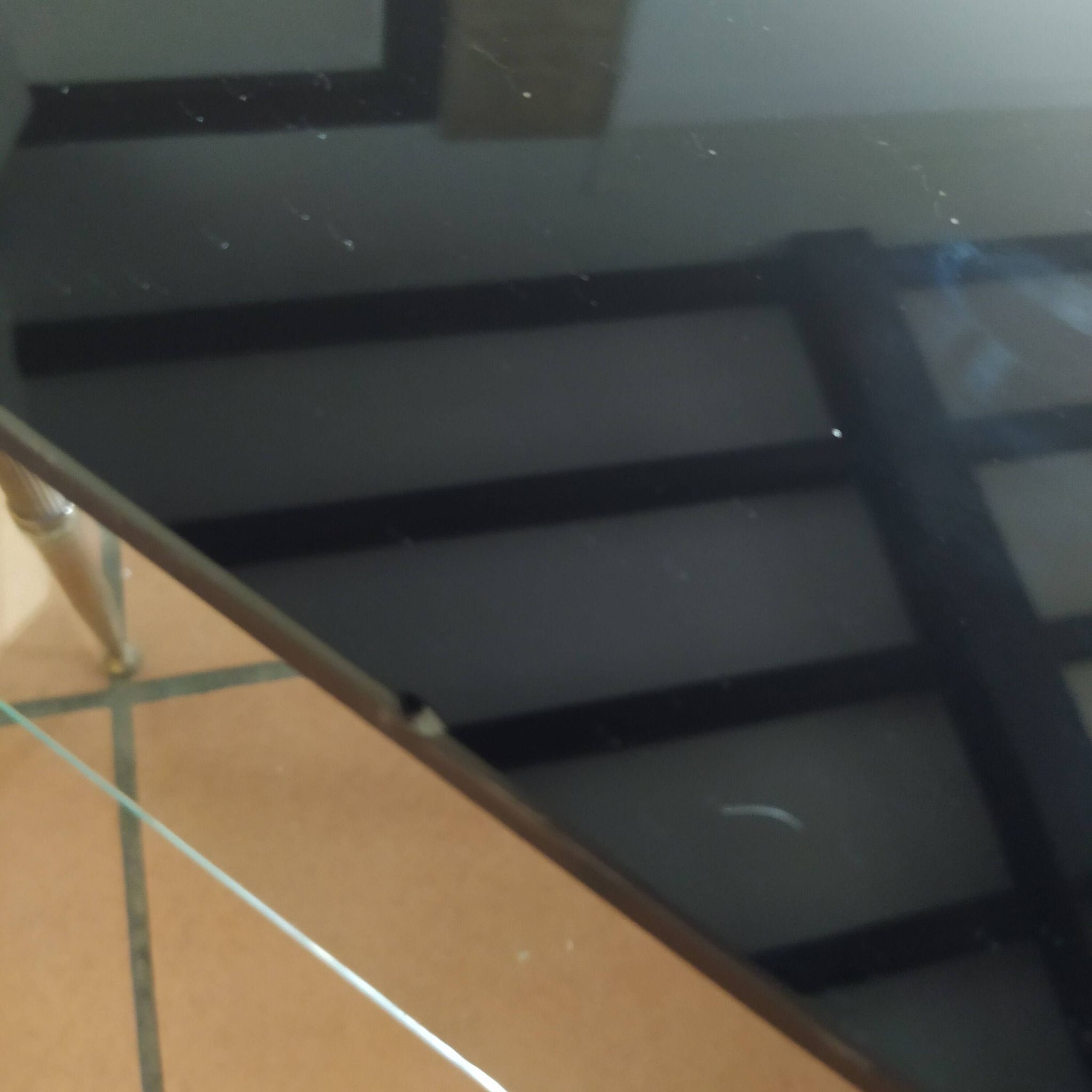 Vintage coffee table 1950/1960 two glass tops and bronze base