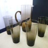 Vintage smoked glass orangeade service