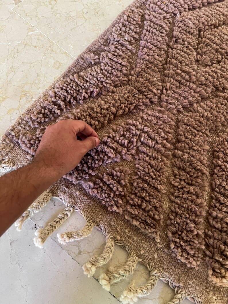 Handmade natural wool rug size 150 x 250 cm