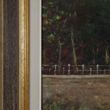 Signed 20th Century Rustic Landscape Painting the Smedepoort Bruges, Belgiu