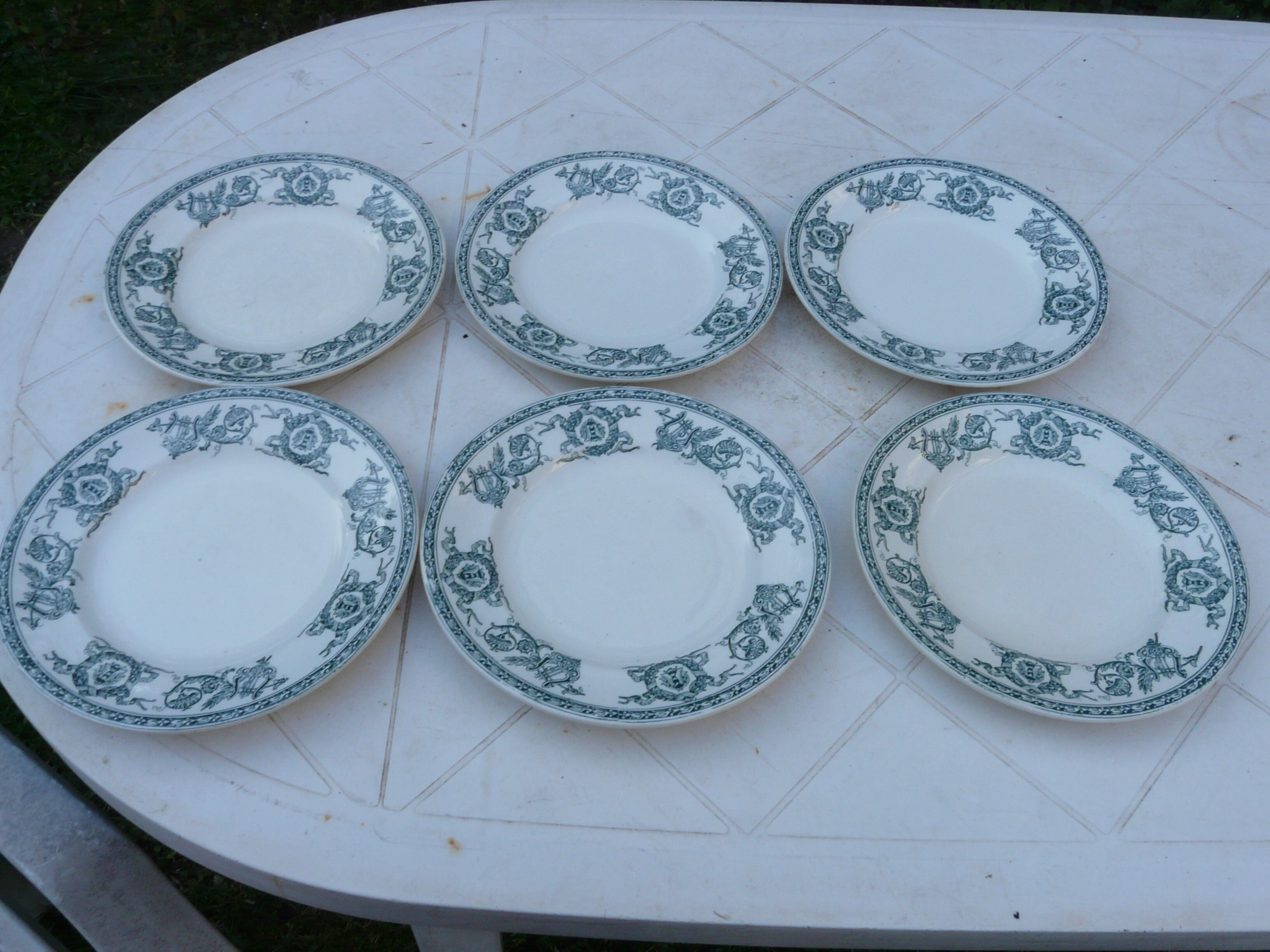 6 dessert plates Longwy model Talma late nineteenth