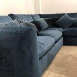Blue Velvet Corner Sofa