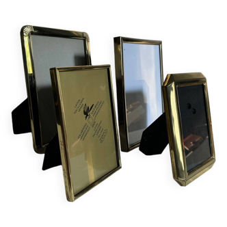 Set of 4 antique brass frames
