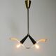 Mid Century brass ceiling lamp with a curved perforated sheet lampshade