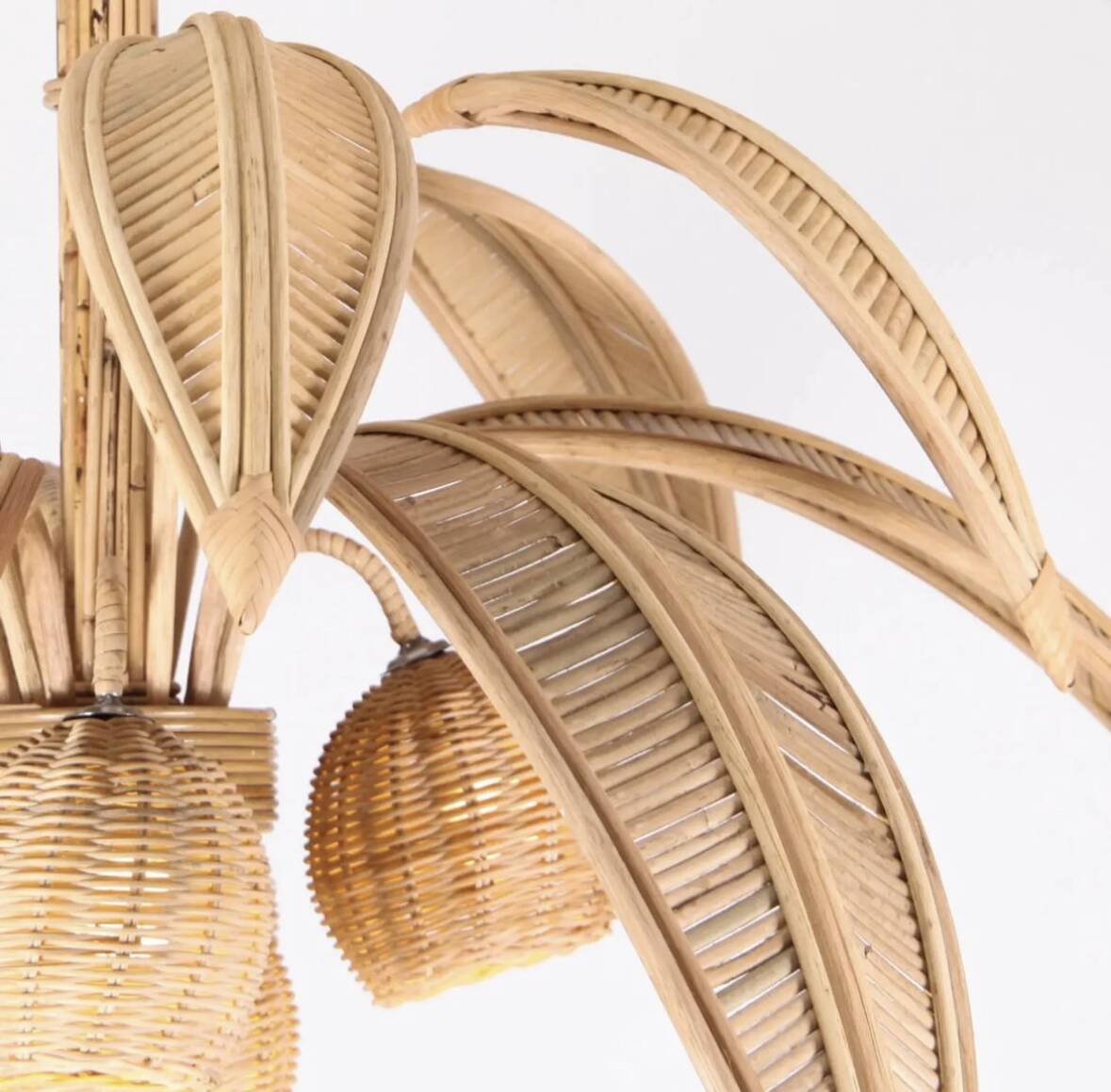 Lustre « cocotier » en rotin
