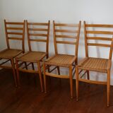 Chairs made of wood and rope