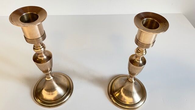 Pair of Scandinavian candle holders by scandia malm, Sweden