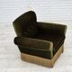 1970s, Danish lounge chair, low, furniture velour, ash wood legs.