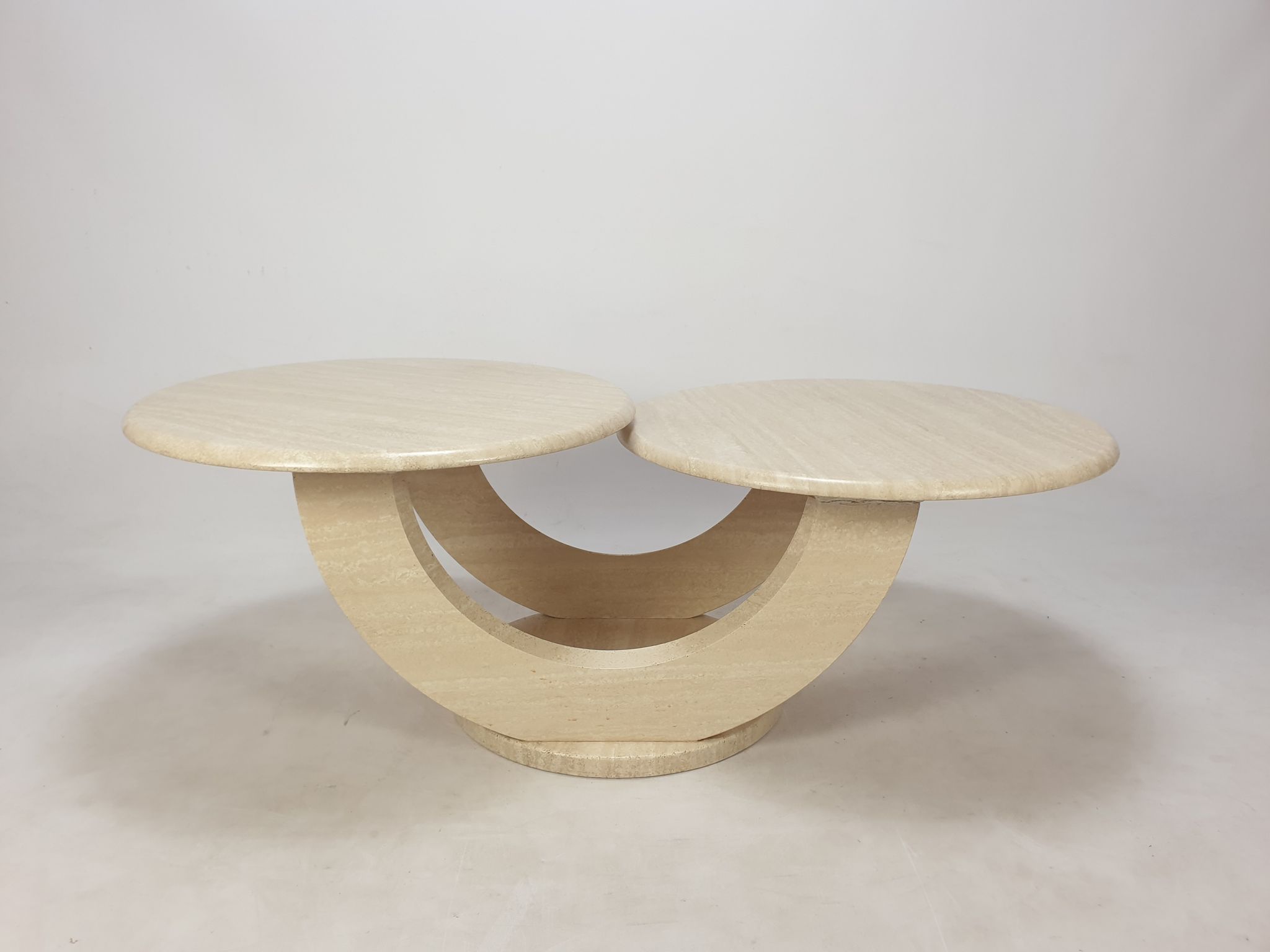 Italian travertine coffee table, 1980s