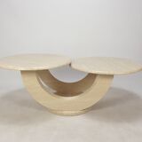 Italian travertine coffee table, 1980s