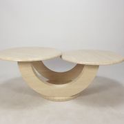 Italian travertine coffee table, 1980s