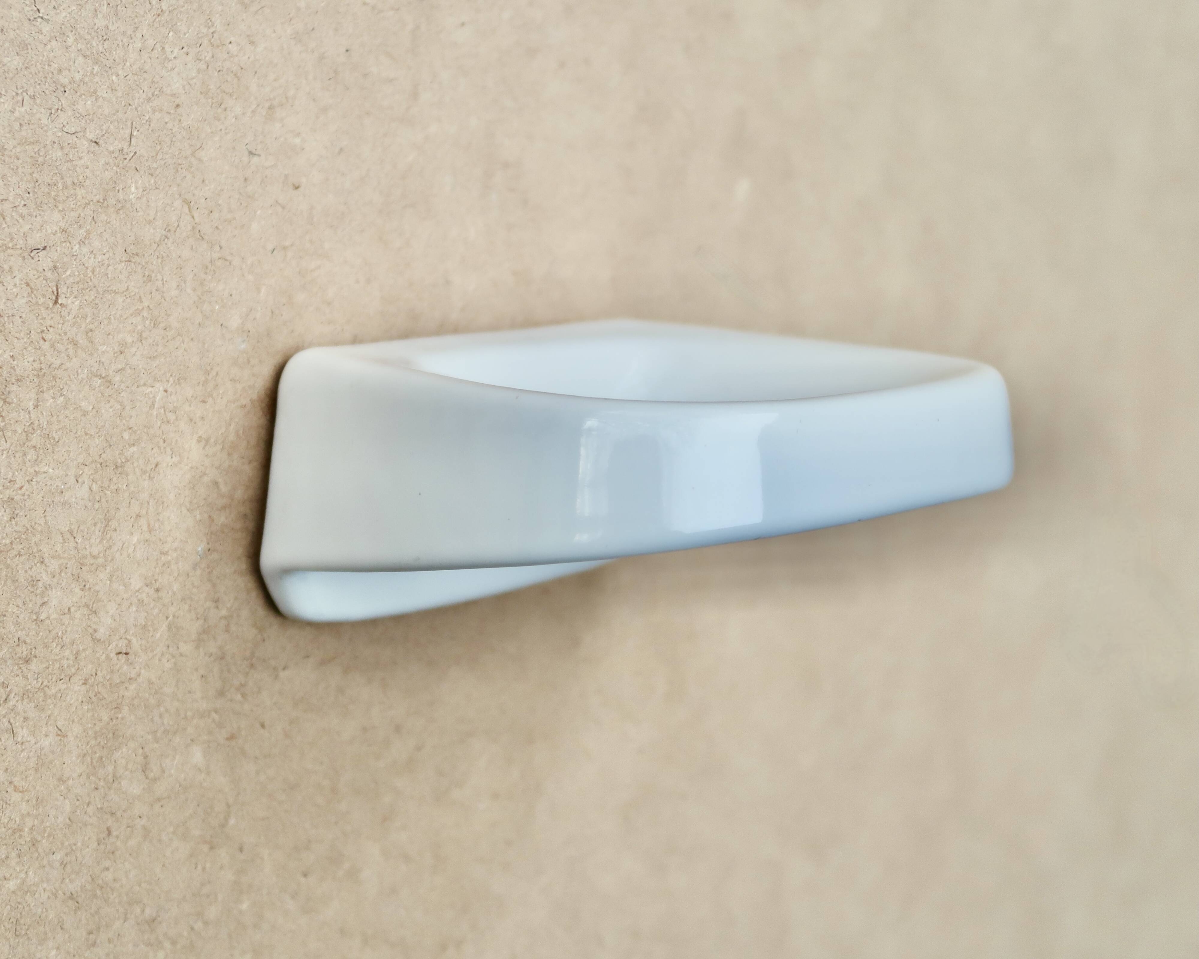 White wall-mounted soap dish in porcelain, 1950s.