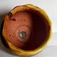 Old provencal pot cover in glazed terracotta