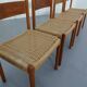 Teak & Papercord Dining Chairs by Poul M. Volther for Frem Røjle, Denmark, 1960s, Set of 4