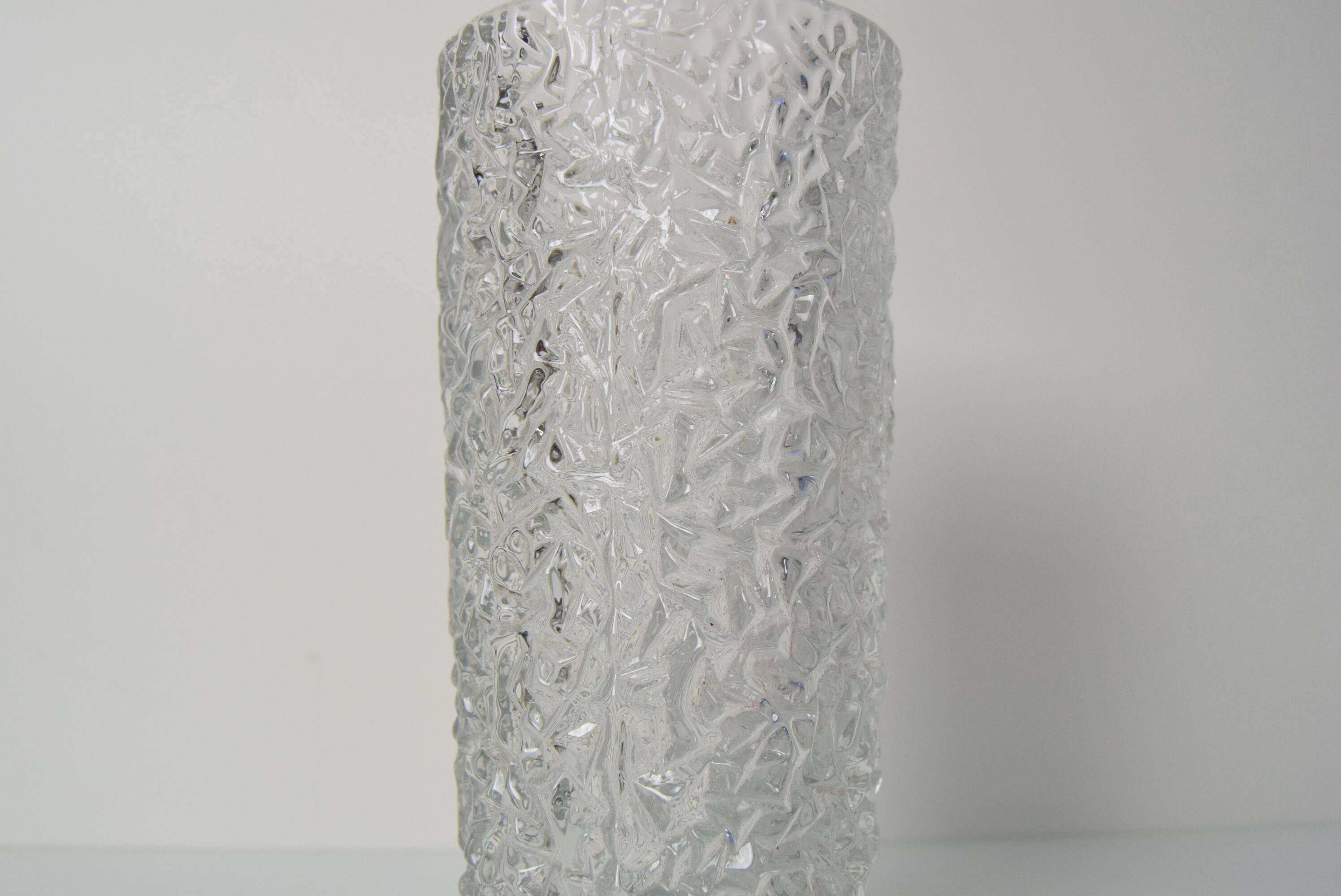 Vintage Pressed Glass Vase by Václav Hanuš for Sklo Union Libochovice, 1970's.