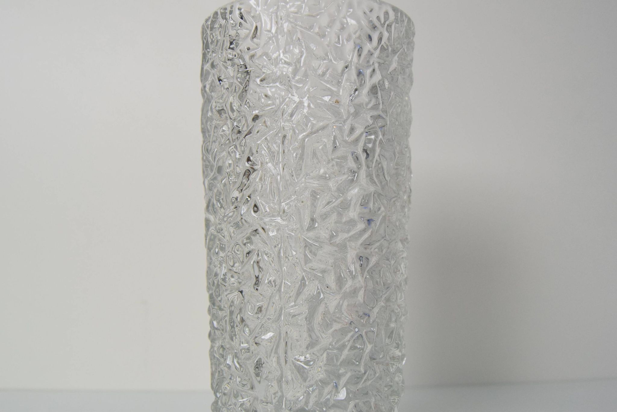 Vintage Pressed Glass Vase by Václav Hanuš for Sklo Union Libochovice, 1970's.