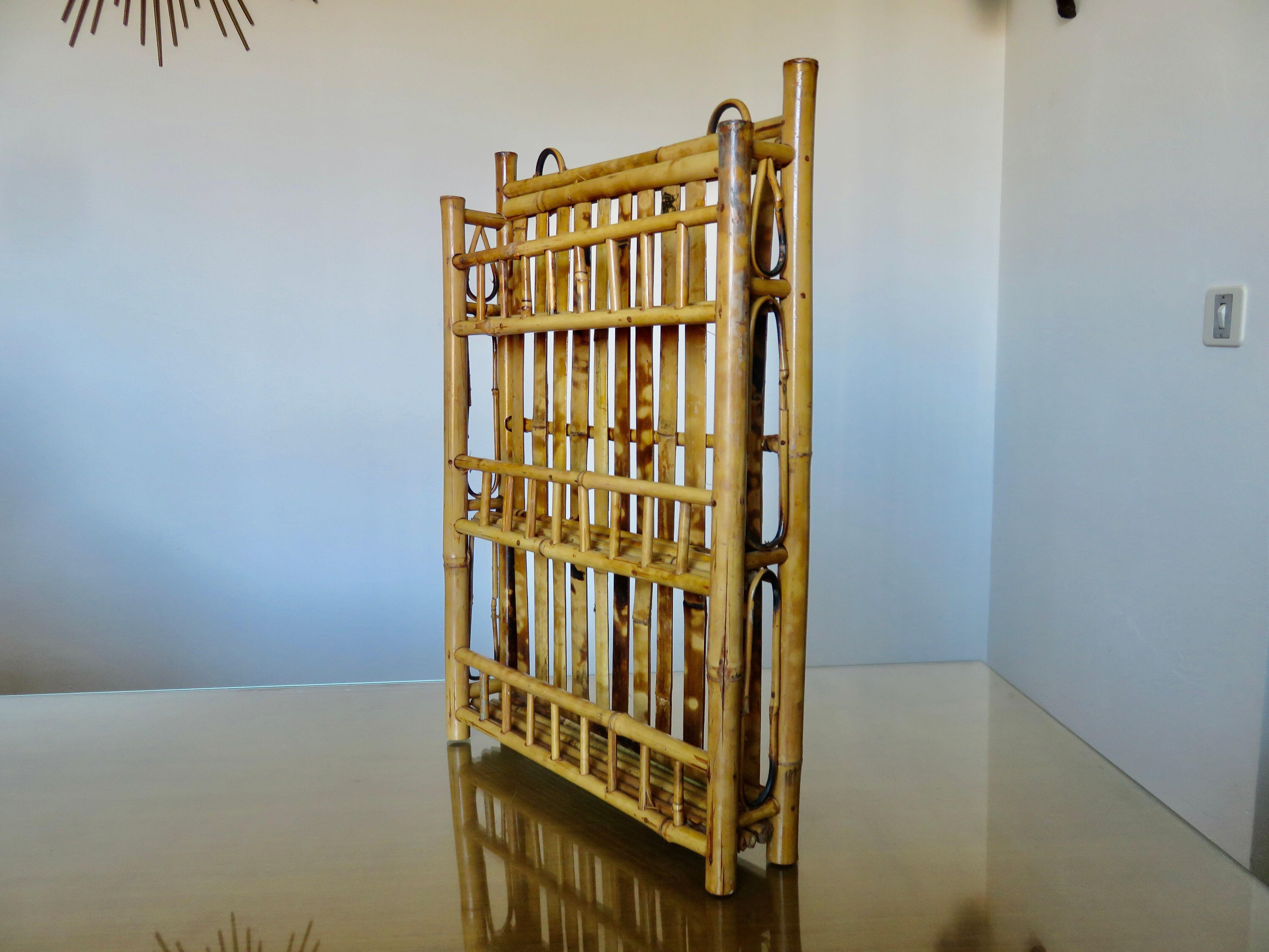 Wall mail holder bamboo mail storage 50s