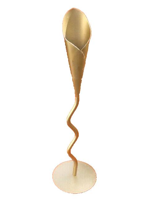 Cornet sculpture (large model) Twisted foot Gold-colored metal