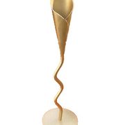 Cornet sculpture (large model) Twisted foot Gold-colored metal