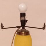 Lampe champignon pâte de verre jaune tacheté rouge