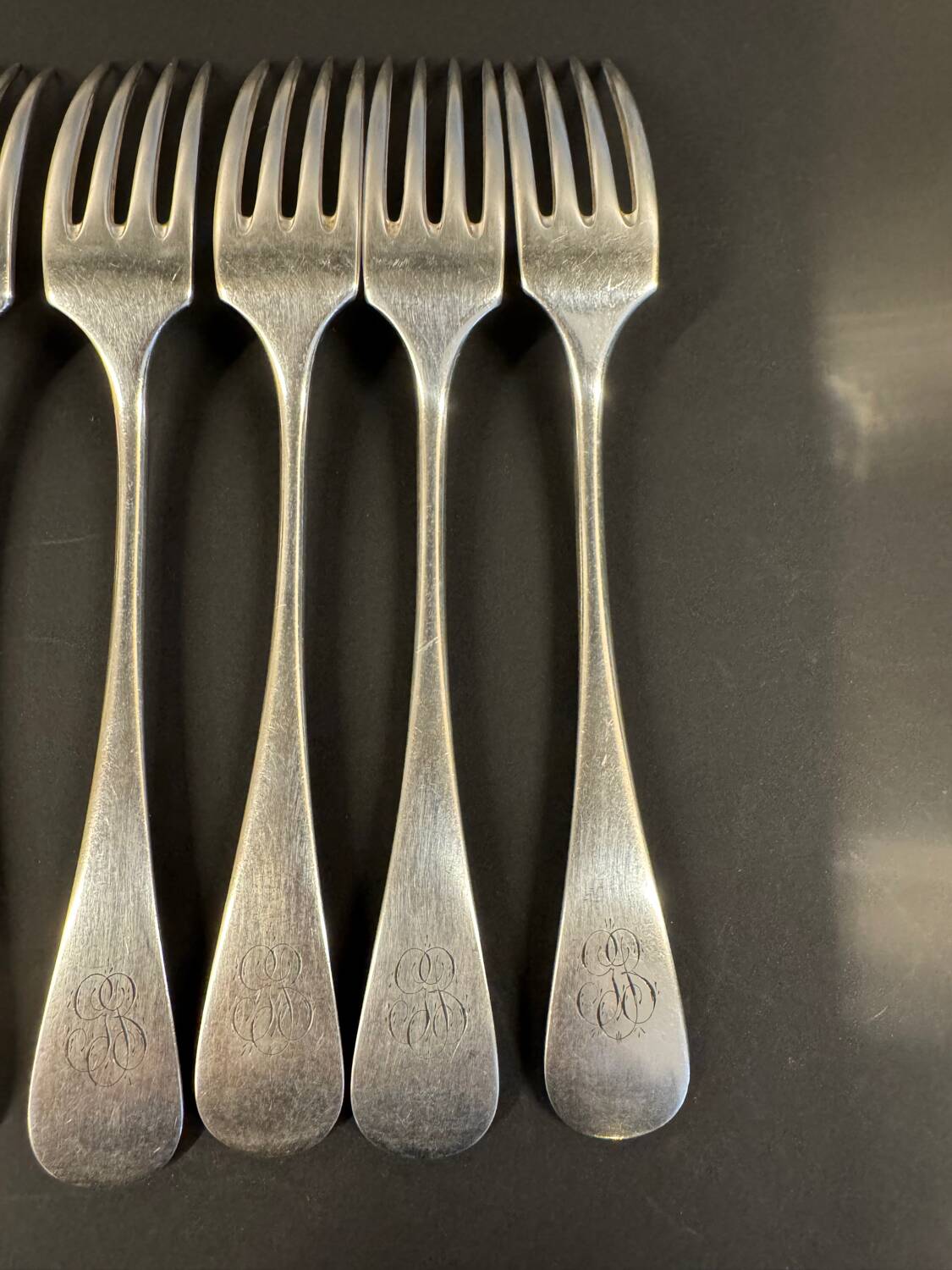 Set of 12 antique silver-plated cutlery – Afenide Manufacture