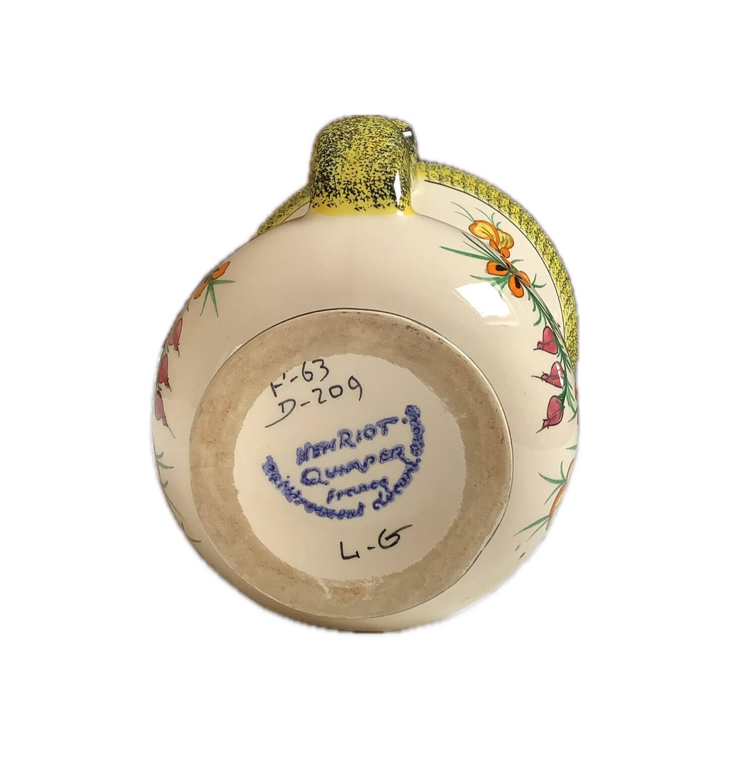 Henriot Quimper polychrome earthenware vase