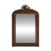 Louis Philippe Mirror in Plaster and Wood with Handcrafted Decorations, Fra