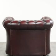 English cowhide Chesterfield club armchair in a beautiful red colour