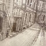 Framed drawing rue de Sarreguemines numbered Peter Musslé