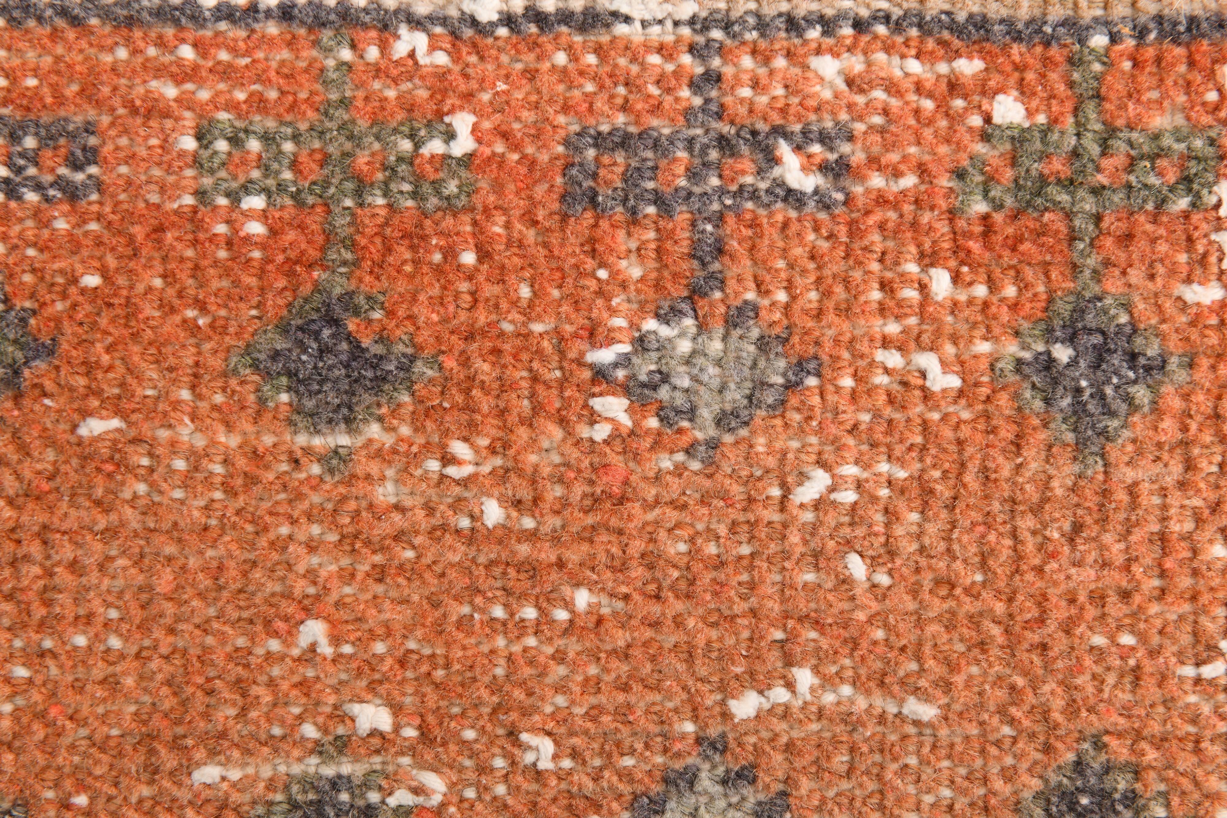 Tapis de couloir vintage rouge corail classique, 75 x 357 cm