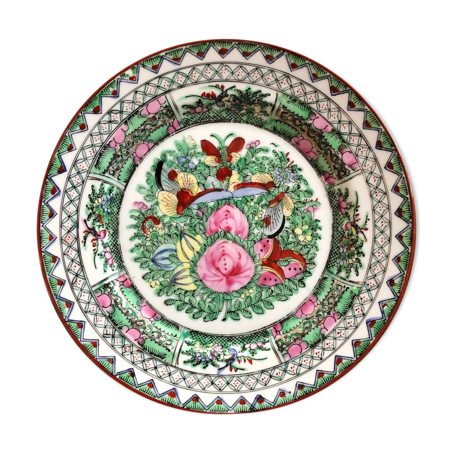 Colorful ancient Japanese plate