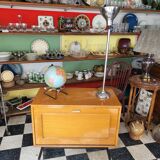Low storage bar cabinet on casters from the 60s