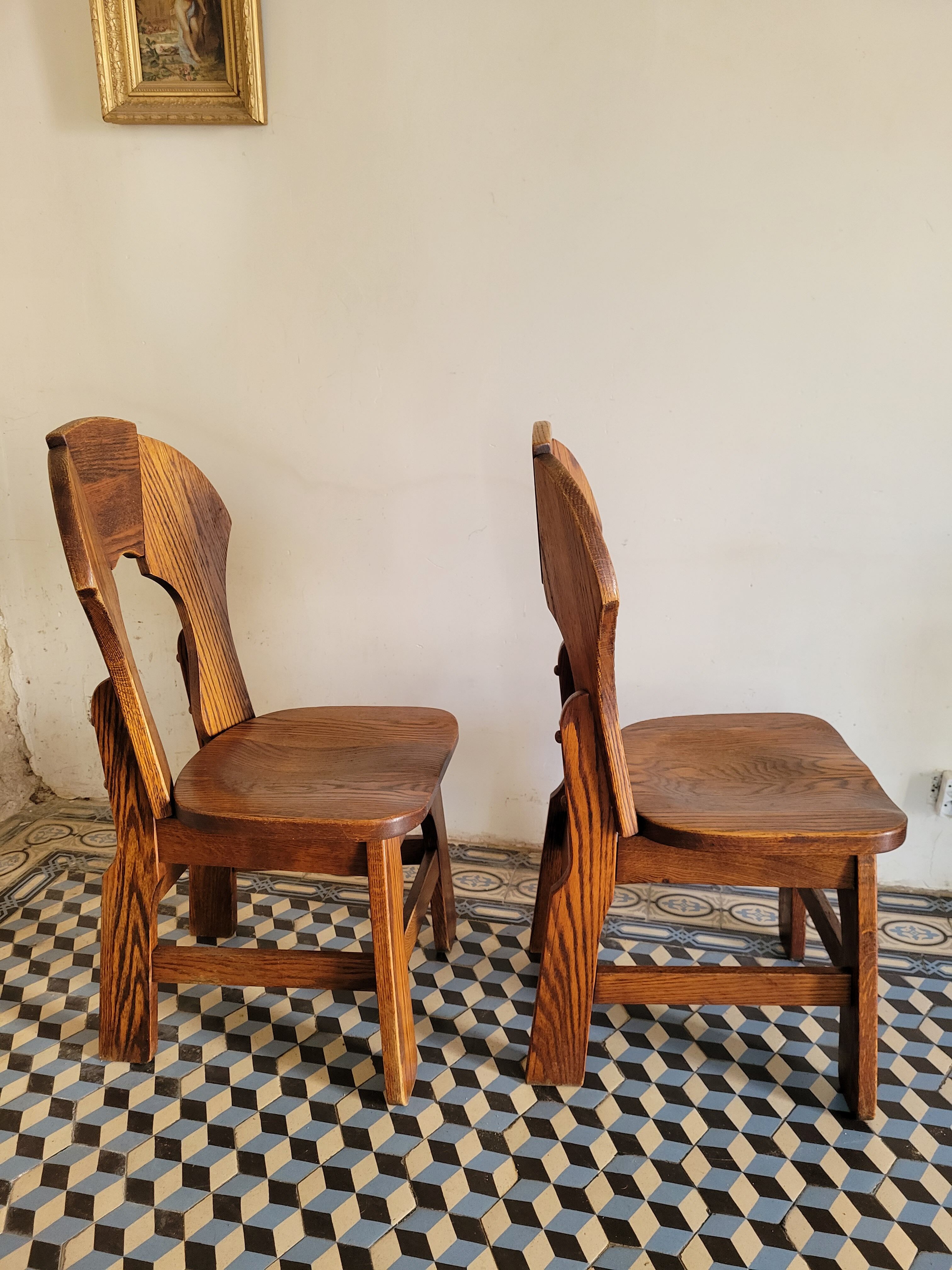 Pair of brutalist chairs