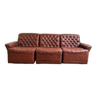 Armchair / sofa / sofa vintage elements cognac color