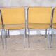 Set of 4 chrome metal chairs and 1970 fabric