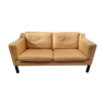 Scandinavian sofa light beige leather Hurup Mobelfabrik