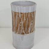 Large ceramic cylinder vase by Les Argonautes