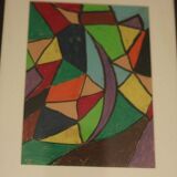 Swedish Mixed Media/Oil Pastel on Panel –“Ritad 66” by Ann Wazzgren