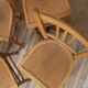 6 bistro chairs, blond wood, typical Luterma brand, 1950s-60s