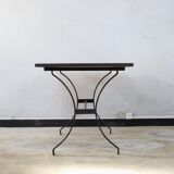 Dining table in rattan and wrought iron similar to Audoux & Minet.