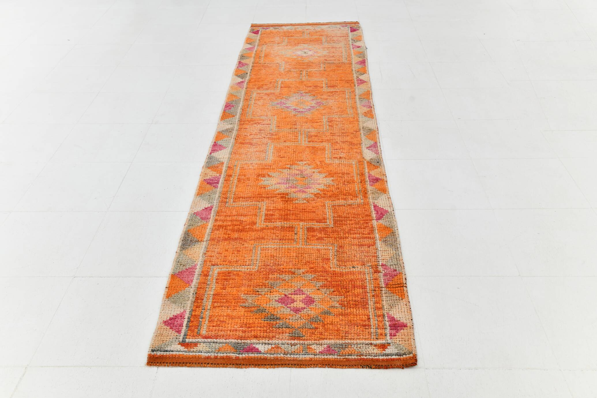 3x10 Pumpink Orange Vintage Runner Rug, 85x318Cm SK 22939