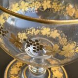 Glass cup decorated with golden vine decoration