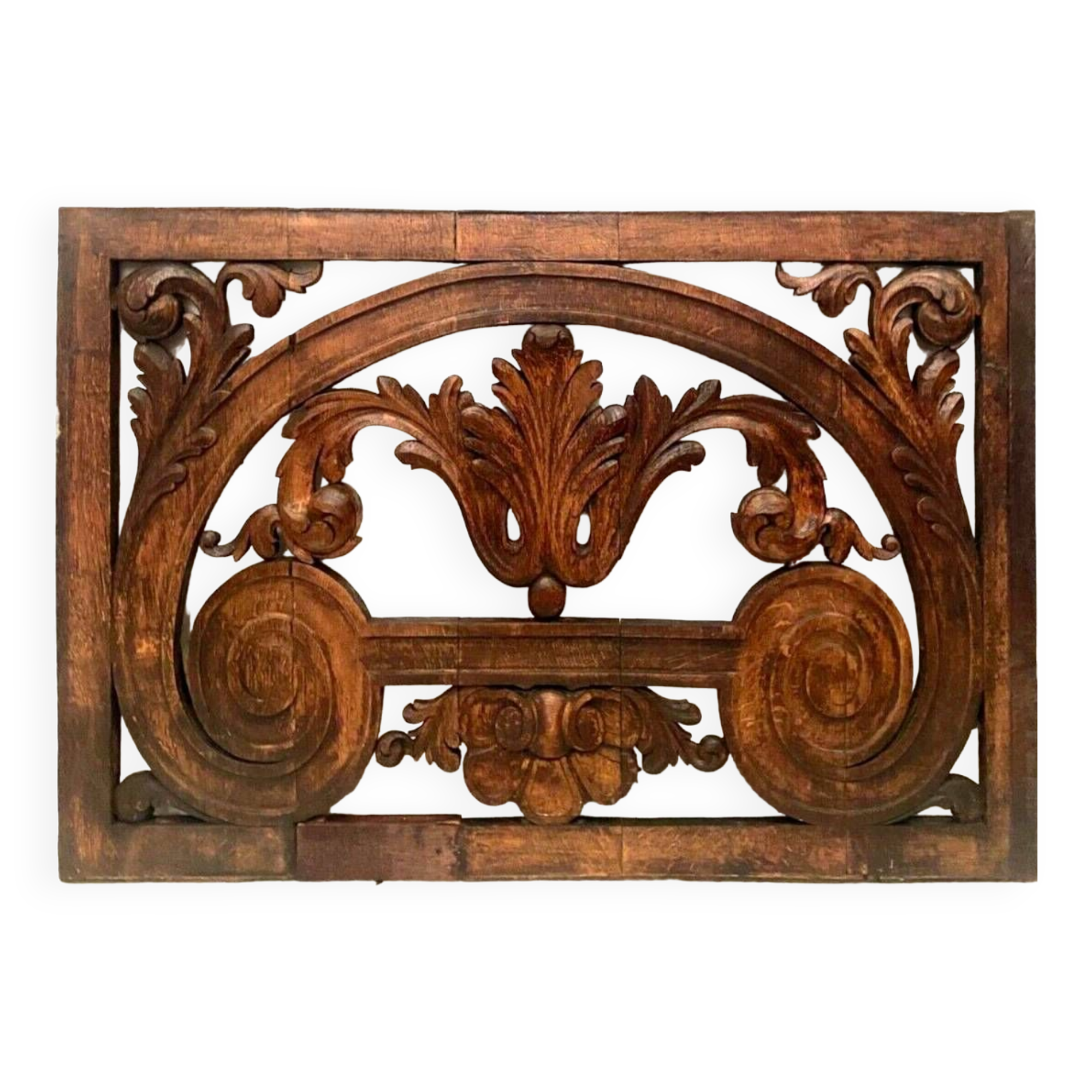 Decorative panel in carved oak wood 19th century