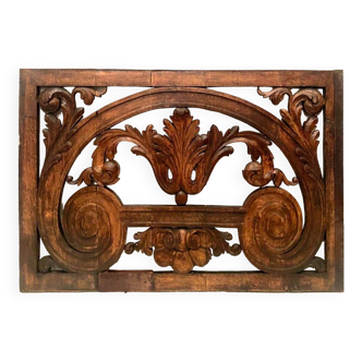 Decorative panel in carved oak wood 19th century