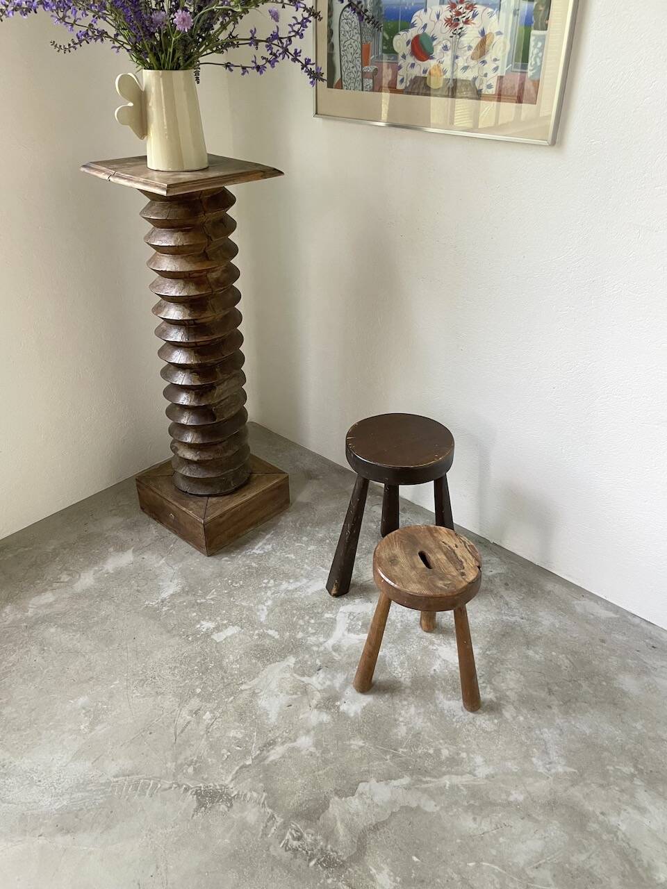 Oak tripod stool 1950