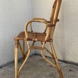 Chair and armchair in vintage rattan 1950