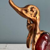 Duck with a bow tie, original sculpture by Yves LOHÉ