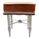 Charmant tabouret en velours marron et métal chromé